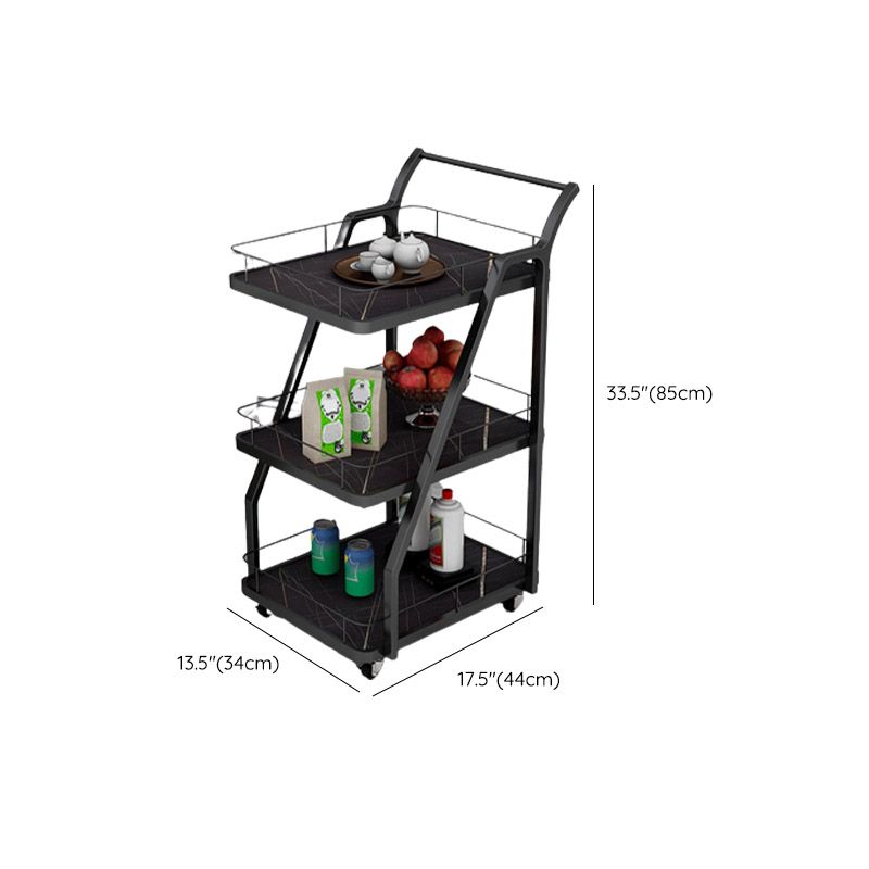 Open Storage Modern Prep Table Home Dining Rolling Prep Table