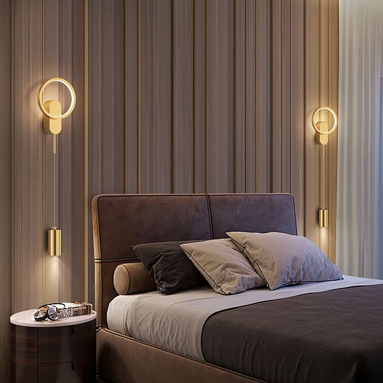 Lámparas de pared LED geométrica de metal estilo moderno de estilo múltiple luminos