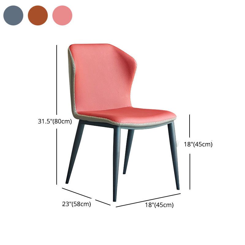 Industrial Design Wingback Armless Chairs Faux Leather Dining Chairs