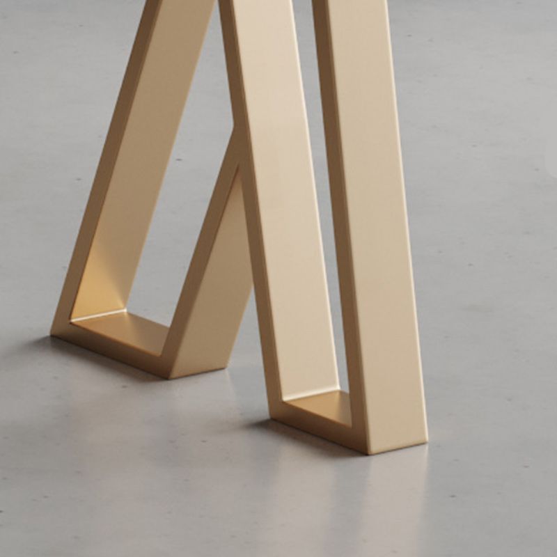 Stone Bar Dining Table Modern Rectangle Bar Table with 4 Legs Pedestal for Dining Room