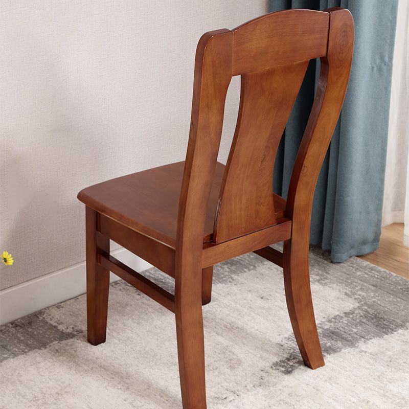 Rubber Wood Kitchen Dining Side Chair Contemporary Slat Back Side Chair