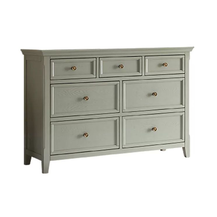 Solid Wood Storage Chest Glam Horizontal Dresser with Drawers
