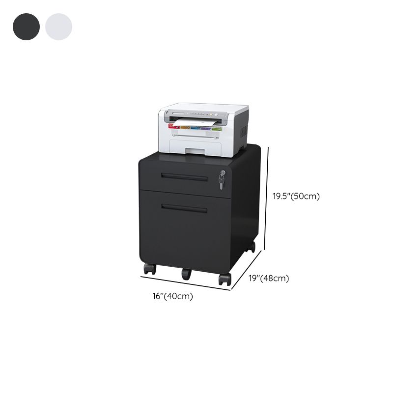 Contemporary Steel File Cabinet File Pedestal Filing Cabinet with Lock and Storage