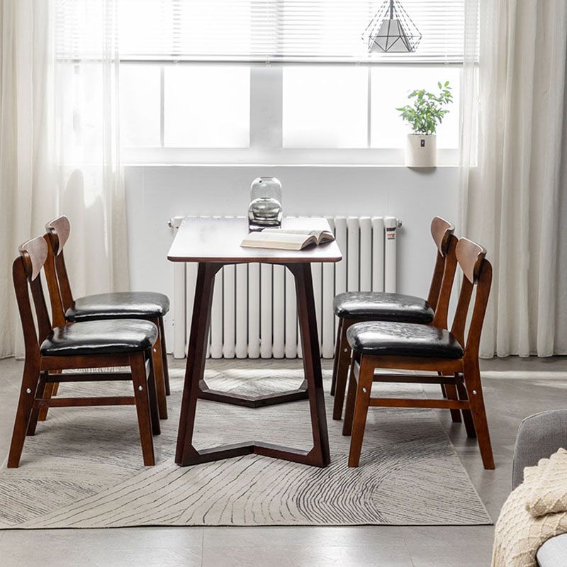 Silla lateral casera tapizada escandinava Silla de comedor natural con respaldo abierto