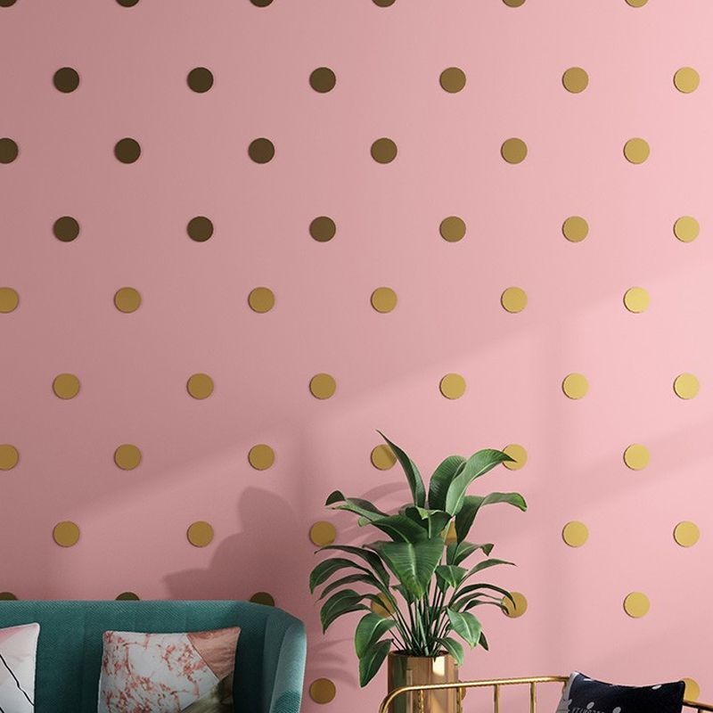 Minimal Girls Wallpaper with Solid Pattern Pastel Color Pick-Up Sticks Wall Covering, Easy to Remove