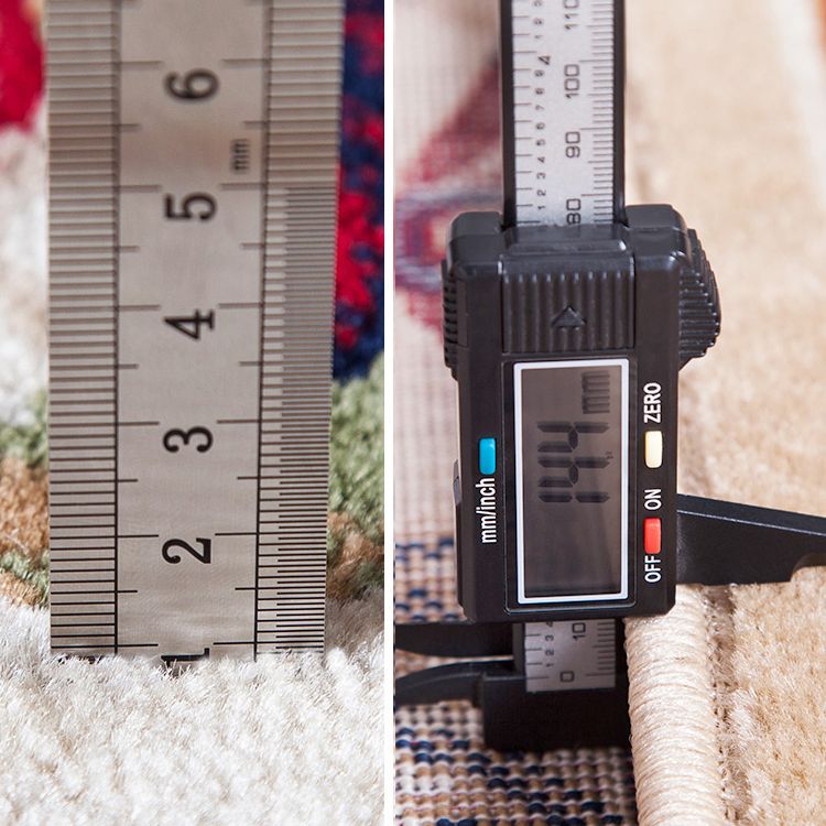 Gelb Ton Blumendruck Teppich Polyester Traditioneller Anti-Rutsch-Rücken-Innenteppich für Wohnzimmer