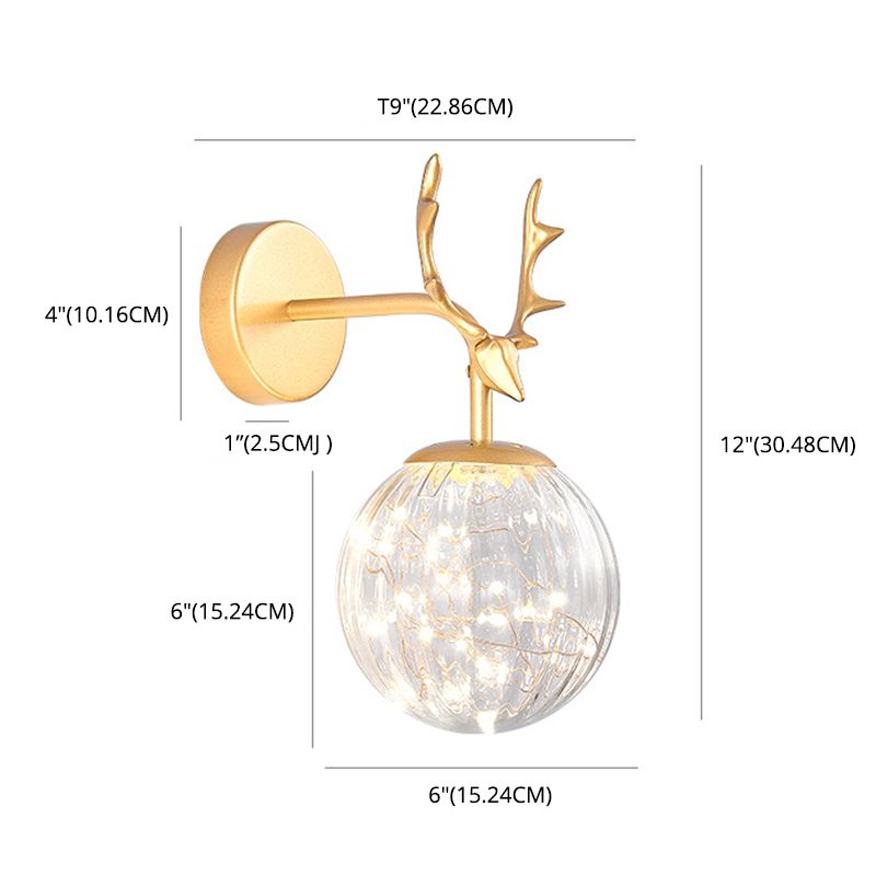Creative Nordic Style Spherical Sconce Light Fixture Glass 1 Light Sconces