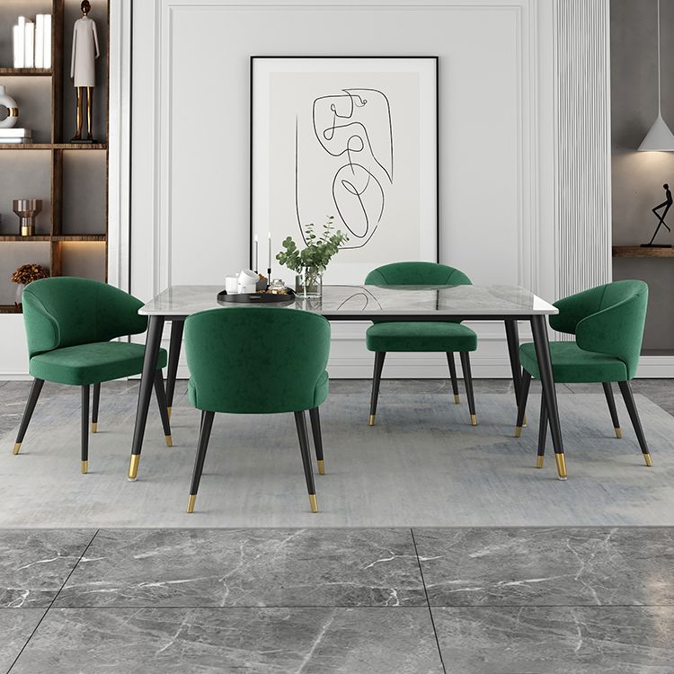 Modern Dining Table Set 1/2/5 Pcs Metal Frame Dining Table and Chairs