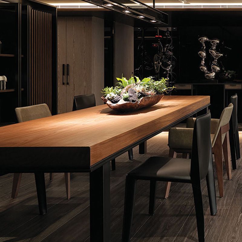 Rectangle 4 Legs Dining Table Industrial Pine Wood Table for Dining Room