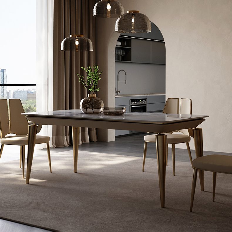 Designer Style Sintered Stone Dining Set Rectangle 1/4/7 Pieces Dining Table with Chairs