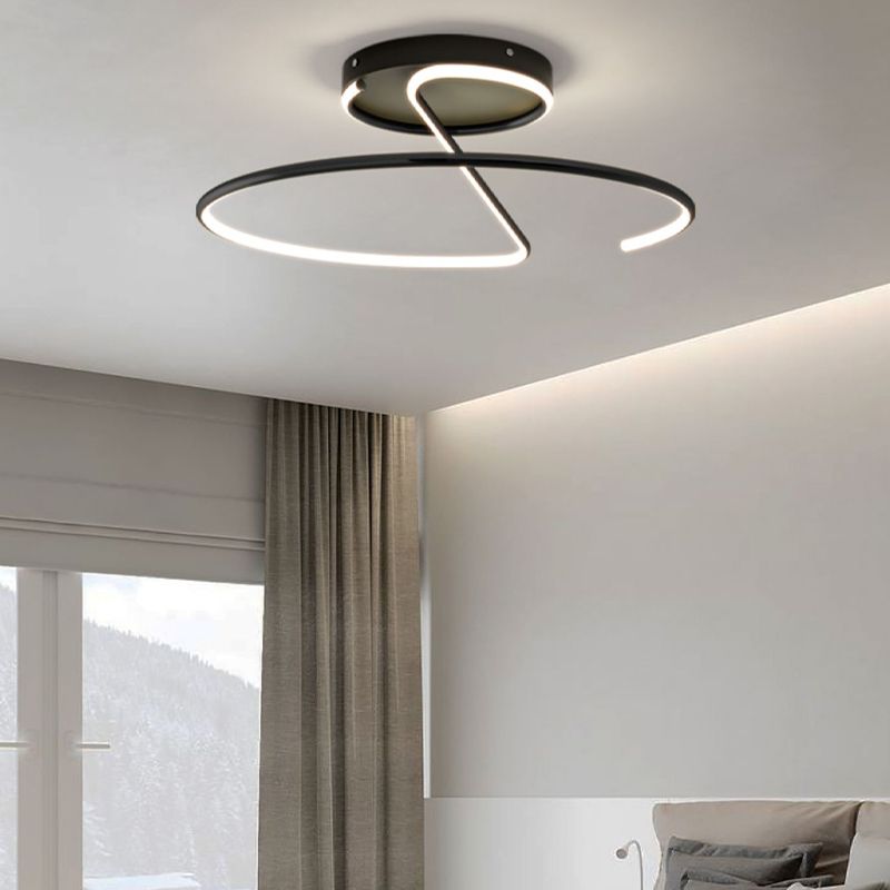 Nordic Metal Ceiling Light Linear 1 Light Flush Mount Ceiling Light for Bedroom
