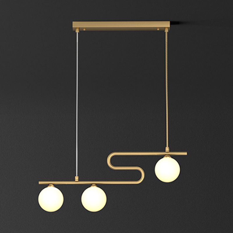 Runde Esszimmer Island Beleuchtung Fixture Glas modernes hängendes Licht in Gold