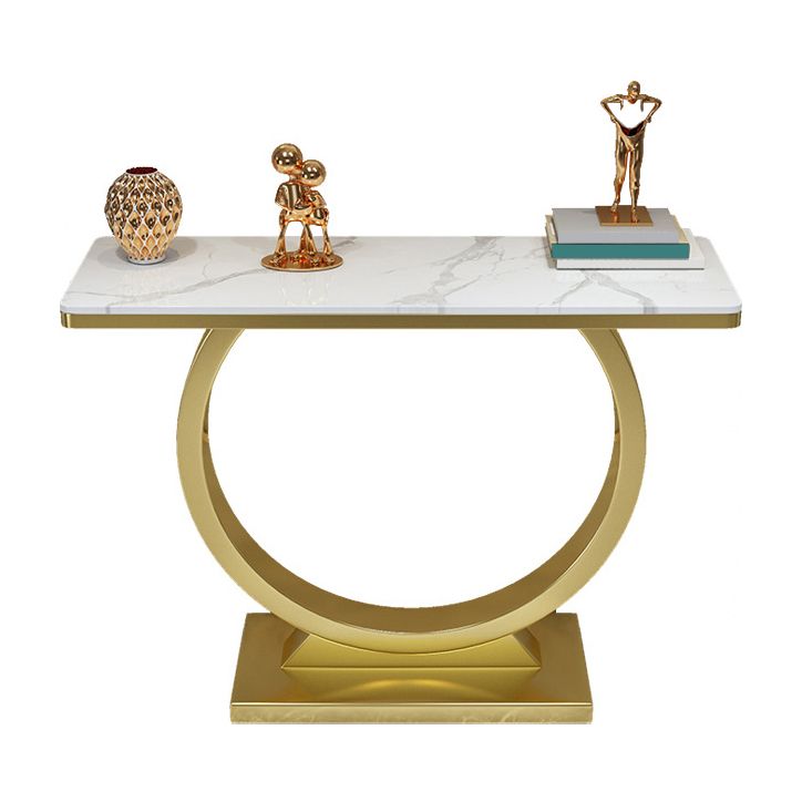 Stone Console Table Modern 31.5-inch Tall Accent Table with Shelf