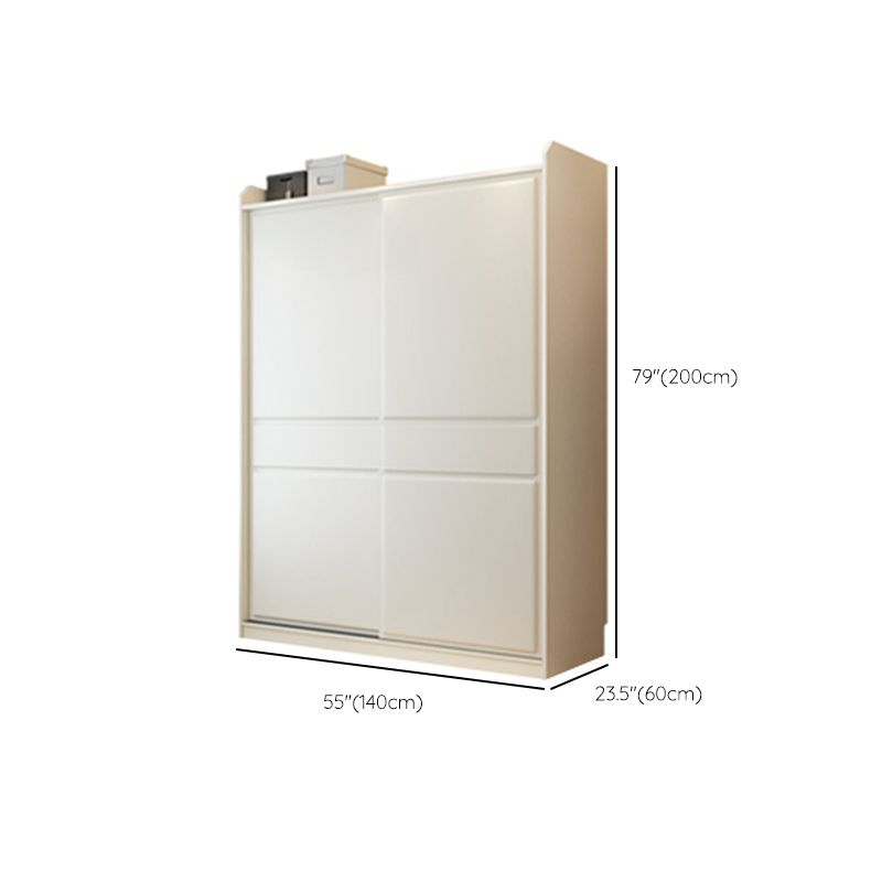 White Modern Wardrobe Armoire Wooden Wardrobe Closet with Shelves