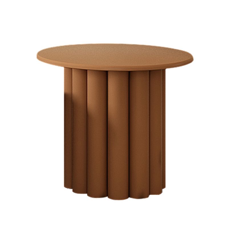 13.7"/15.7"Tall 4 Legs Brown/ White Round Wooden Coffee Table