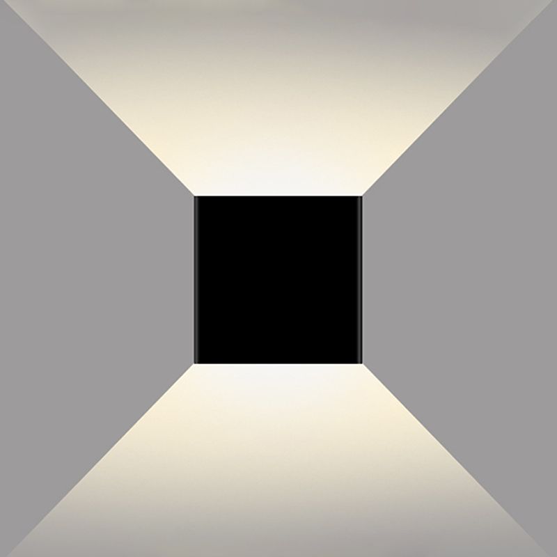 Modern Style Square Wall Light Sconces Metal 2 Lights Wall Washer Sconce
