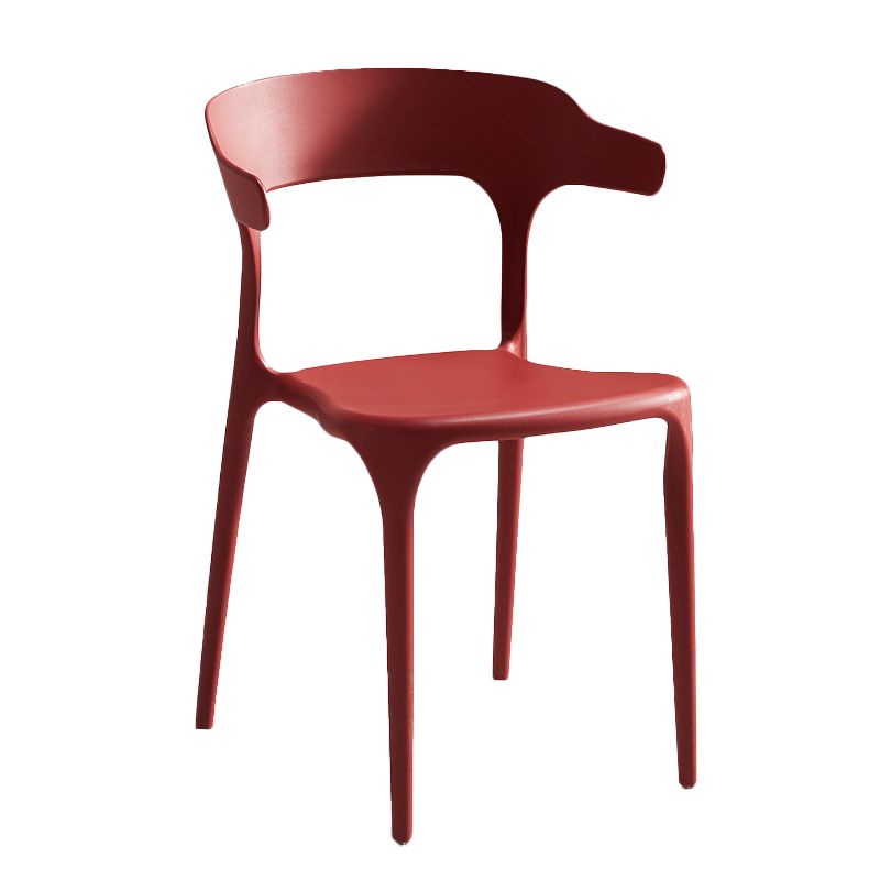 Home Stacking Dining Chair Armless Open Back Plastic Side Chair