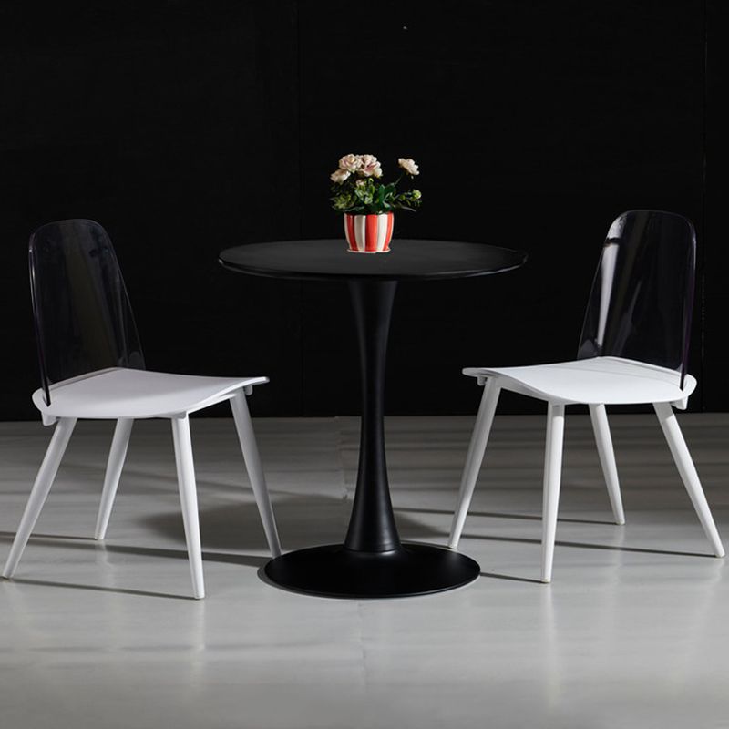 Scandinavian Plastic Dining Chairs Armless Low Back Dining Side Chair