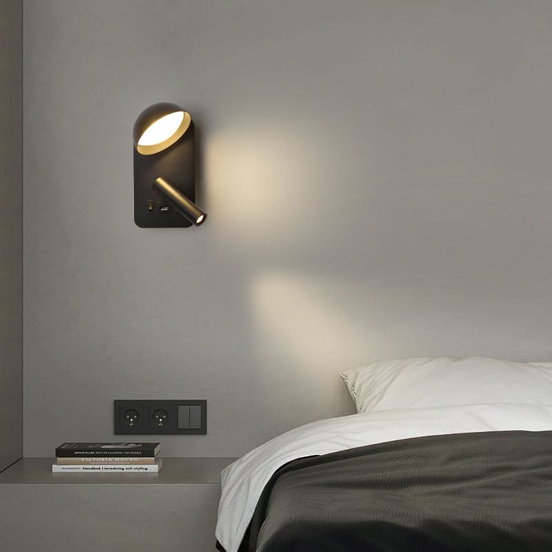 Modern Style Cylinder Shape Wall Sconce Metal 2 Lights Sconces for Bedroom