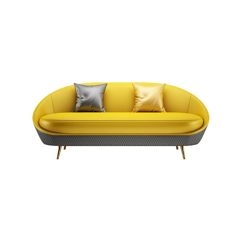 Sloped Arm Curved Sofa with Tight Back Contemporary Sofa for Apartment