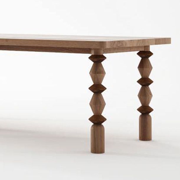 Mesa de comedor informal rectángulo Mesa fija de madera maciza para restaurante