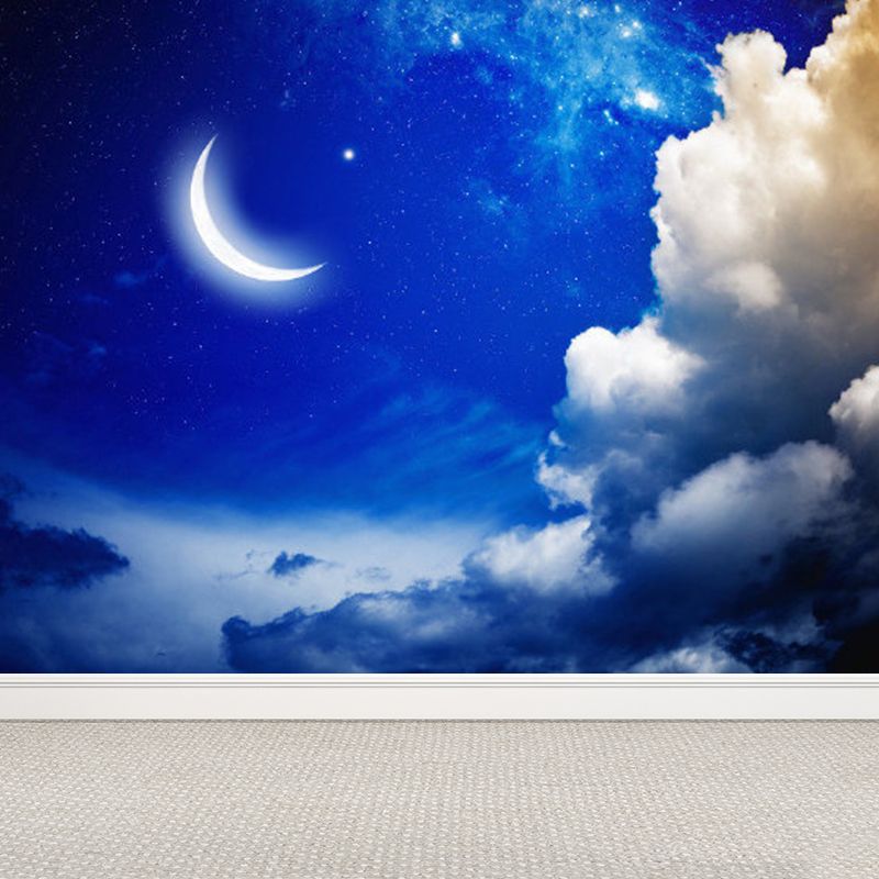 Modern Style Lunar Mural Decal Light Color Waterproofing Wall Decor for Dining Room