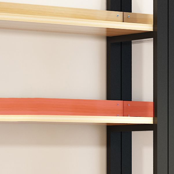 Modern Etagere Mental Bookcase Open Back Bookshelf for Balcony and Living Room