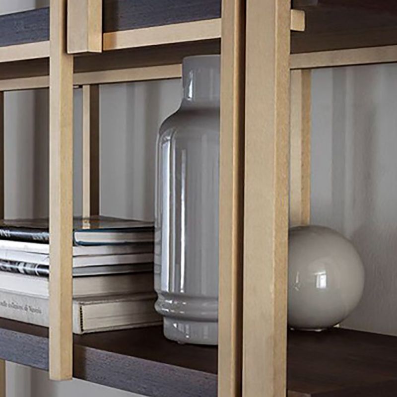 Urban Bookshelf Gold Metal Open Back Shelf Bookcase with Shelves for Living Room