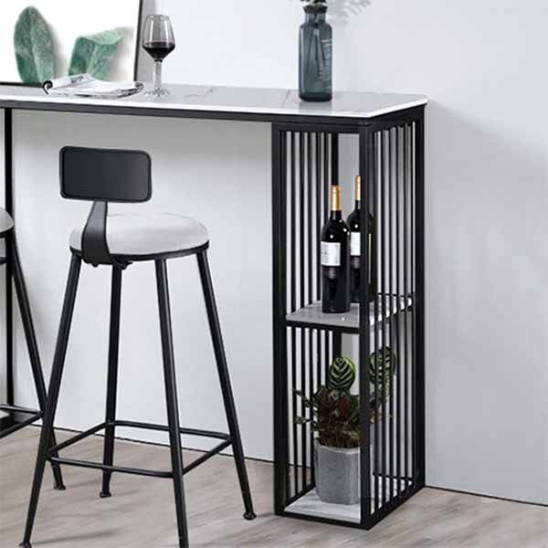 Living Room Glam Counter Height Set 1/2/3 Pieces Marble White Top Bistro Set