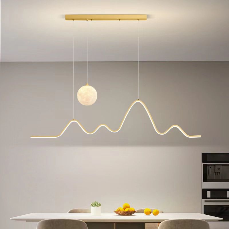 2-Light Modern Island Lighting Golden/Black/White LED Ceiling Light for Bedroom