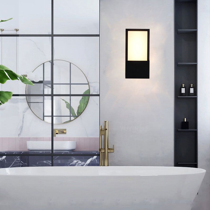 Rechthoek LED Wall Mounted Light Simplicity Metallic Courtyard Wall Sconce Lighting