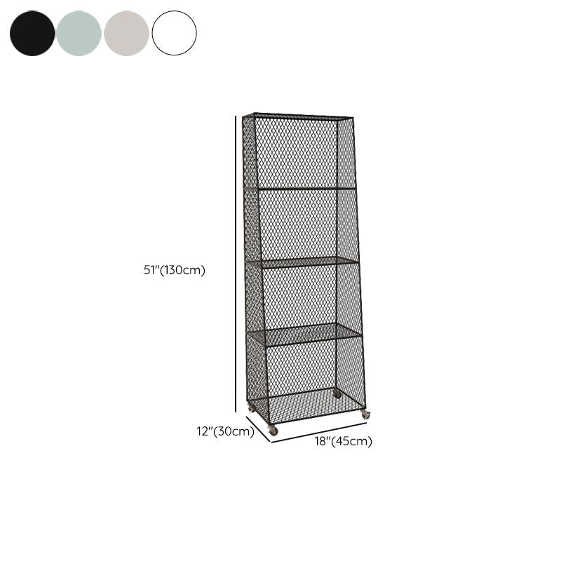 Urban Closed Back Bookshelf Metal Vertical Bookcase for Living Room