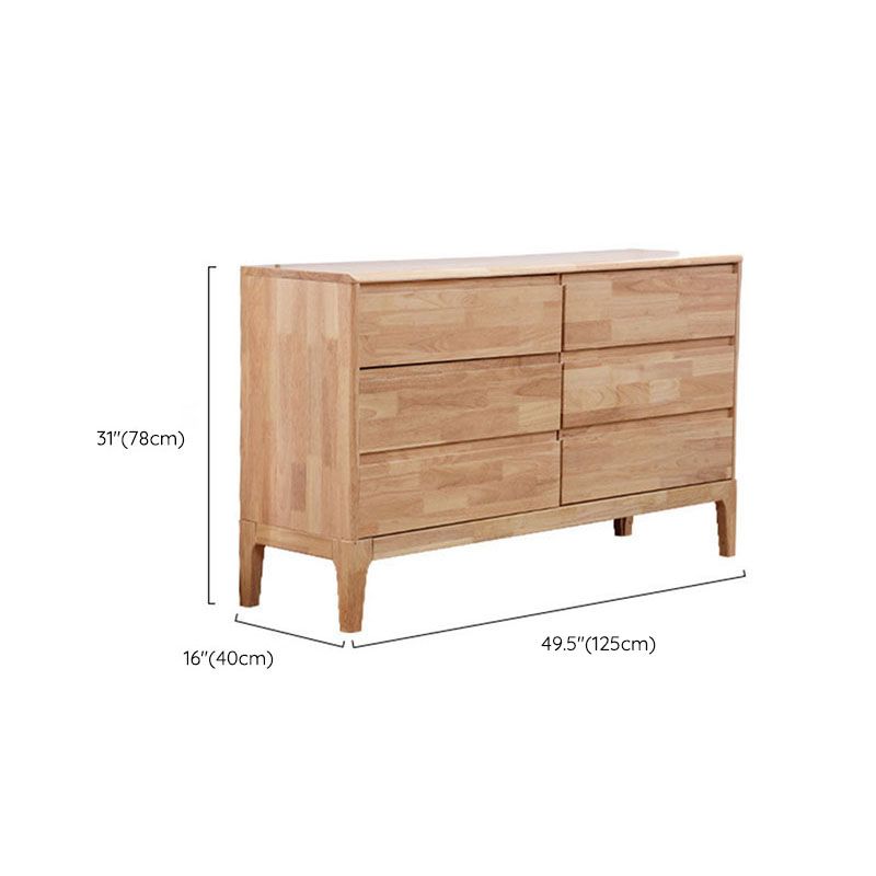Bedroom Rubber Wood Storage Chest Contemporary Chest with Drawers