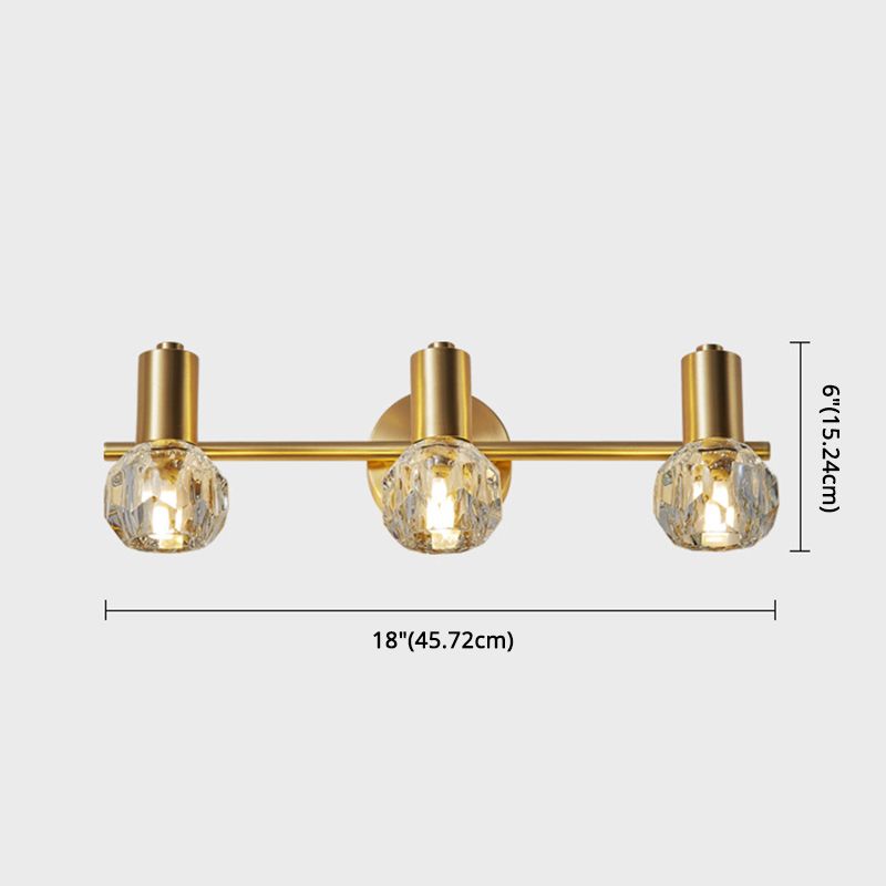 Globe Crystal Mur Murd Lights Modern Mur Mall Éclairage pour la salle de bain