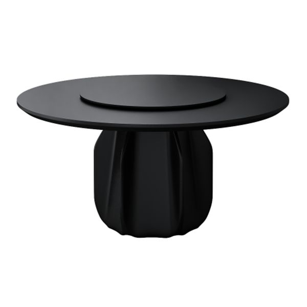 Contemporary Solid Wood Round Shape Dining Table Standard Kitchen Dining Table with Pedestal Base