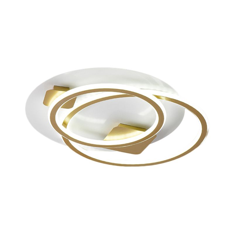 Metallic Dual Ring Led Flush Light eigentijds dicht bij plafondverlichting in goud