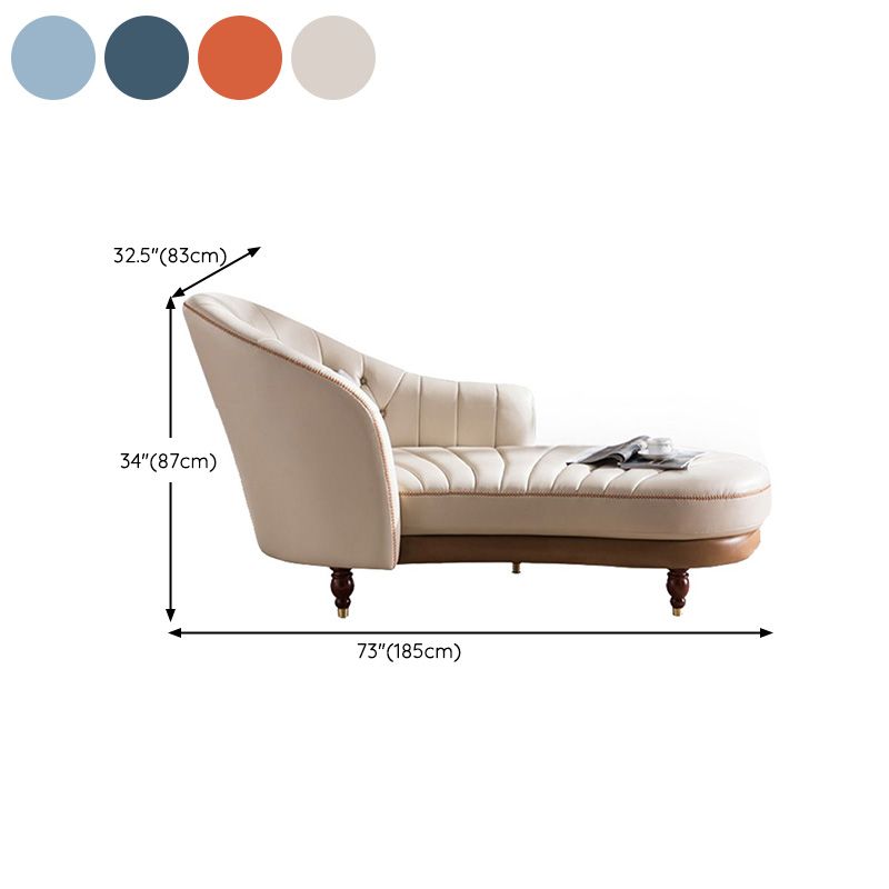 Nordic Style Leather Chair Solid Color Chaise Lounge Couch for Bedroom