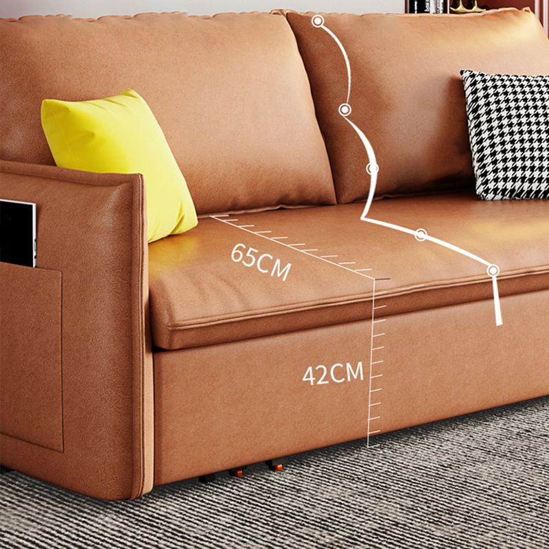 31" Wide Scandinavian Sleeper Sofa Futon Orange Foldable Sleeper Sofa