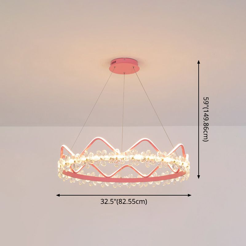 1 couronne légère suspendue pendante lumière nordique Crystal Éclairage en suspension pour le salon