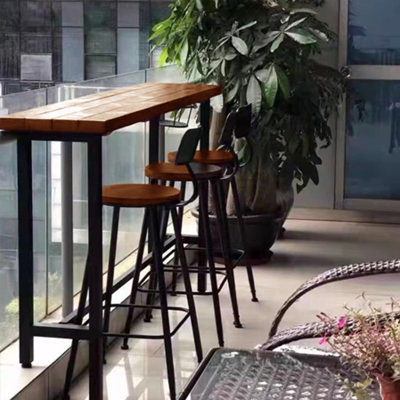 Contemporary Rectangle Patio Table Water Resistant in Brown and Black