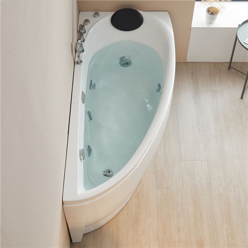 Modern Acrylic Corner Bathtub Soaking/Whirlpool Back to Wall Bathtub