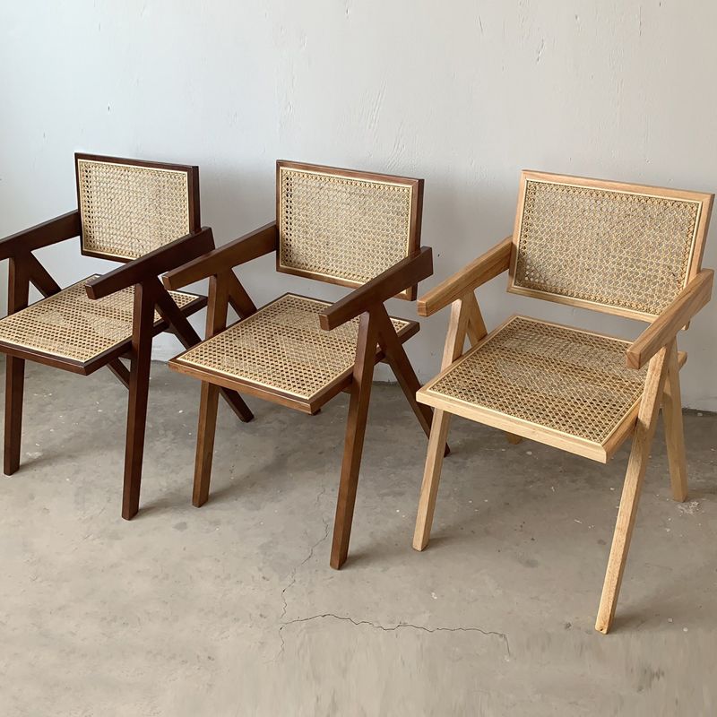 Chaise de salle à manger en bois de style contemporain, chaise d'appoint simple à dossier ouvert pour la cuisine