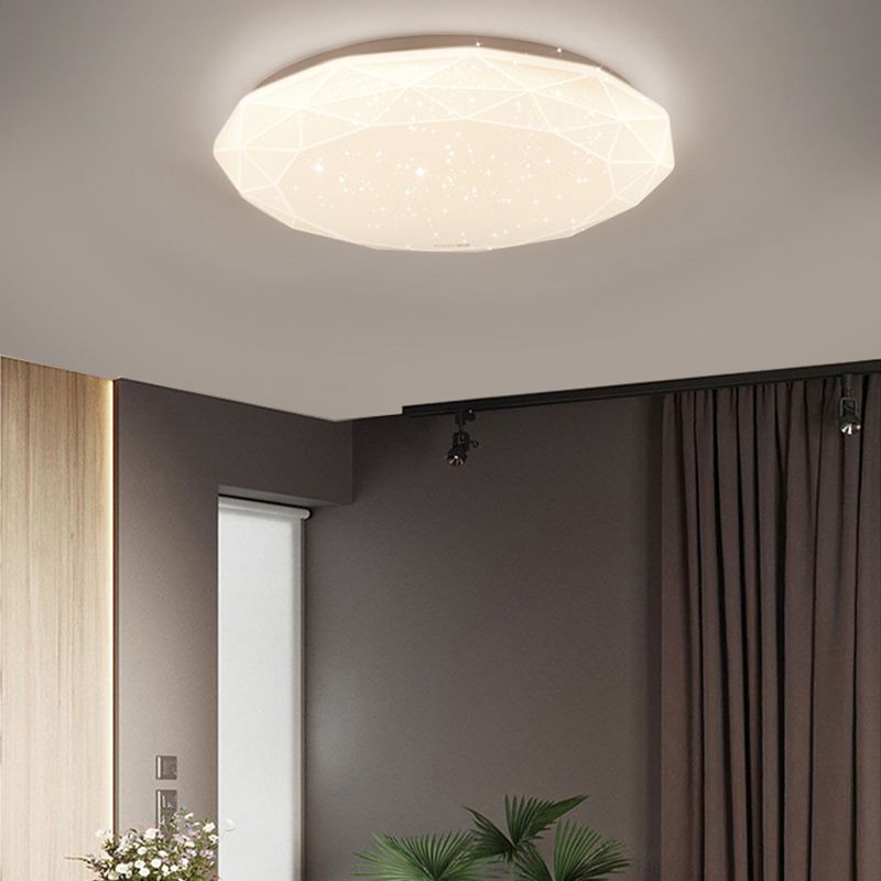 Simplicity Drum Flush Mount Lighting Acrylic 1 Light Flush Ceiling Lights