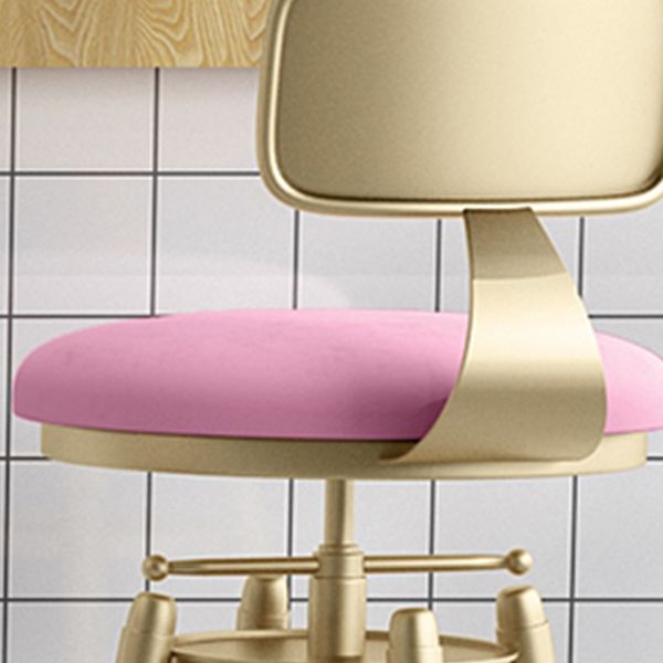 Contemporary Adjustable Height Swivel Round Bar Stool with Footrest