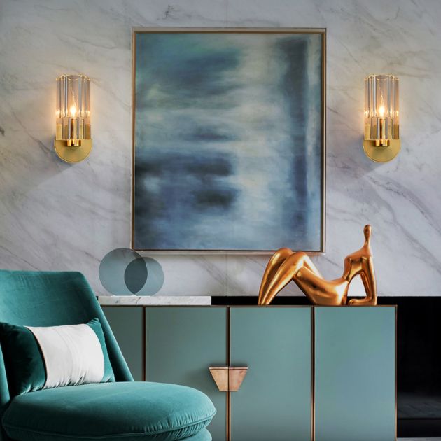 Geometric Vanity Sconce Lights Modern Luxury Style Crystal Single Vanity Light