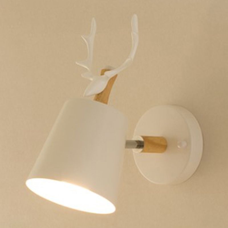 1-Light Modern Macaron Style Wall Sconce Metal Wall Lighting for Bedroom