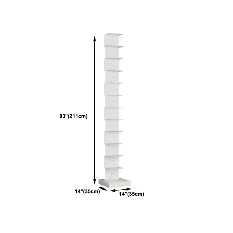 Modern Steel Bookcase, White, Geometric Bookshelf for Any Room