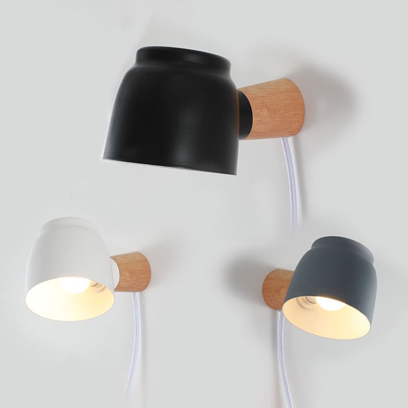 Single Contemporary Black/White/Grey Wall Mounted Sconce LED Wall Light