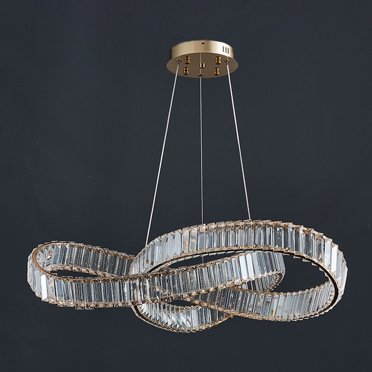 Light Luxury Style Chandelier Pendant Light Linear Crystal Hanging Light Fixtures
