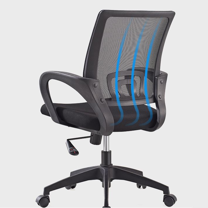 Middle Back Office Chair Fixed Arm Office Chair with Gauze Sponge Cushion